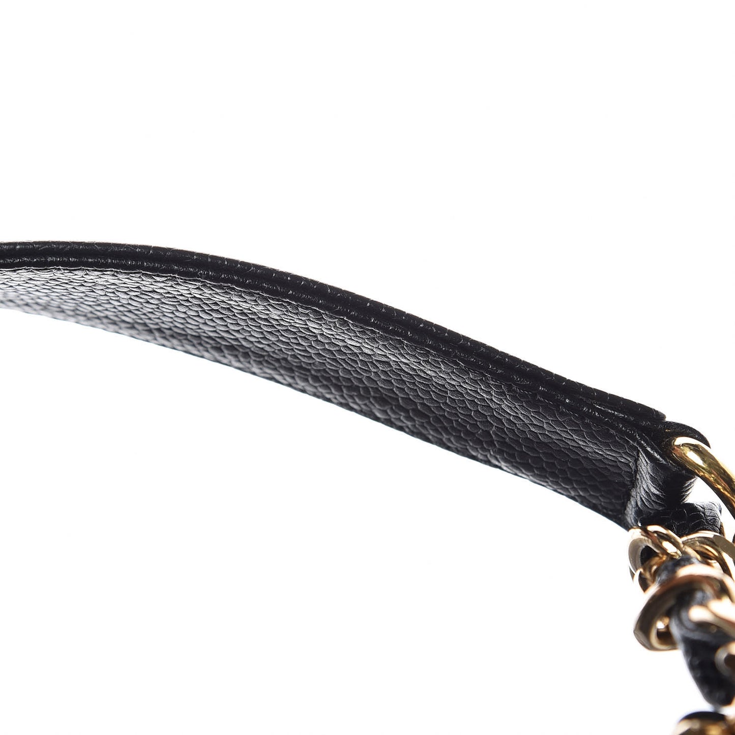 Caviar Quilted Flap Shoulder Bag Black