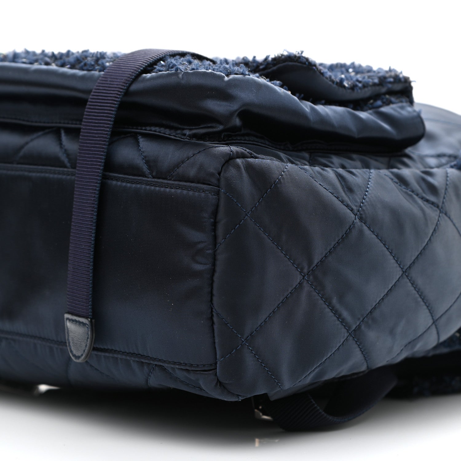 Chanel Tweed Nylon Quilted Astronaut Essentials Backpack Navy 9 of 9