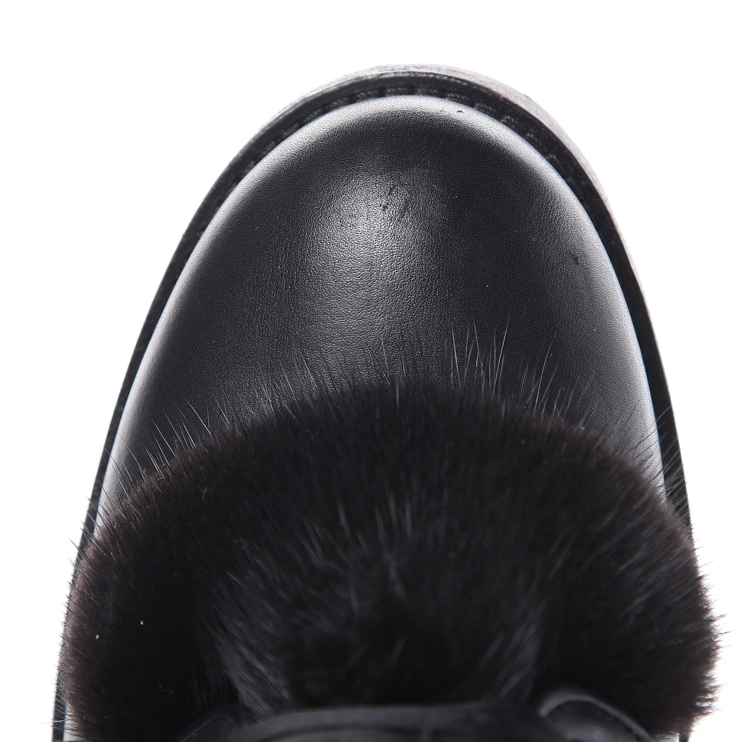 Christian Louboutin Calfskin Mink Jenny From the Alps 70 Ankle Boots 37 Black 12 of 13