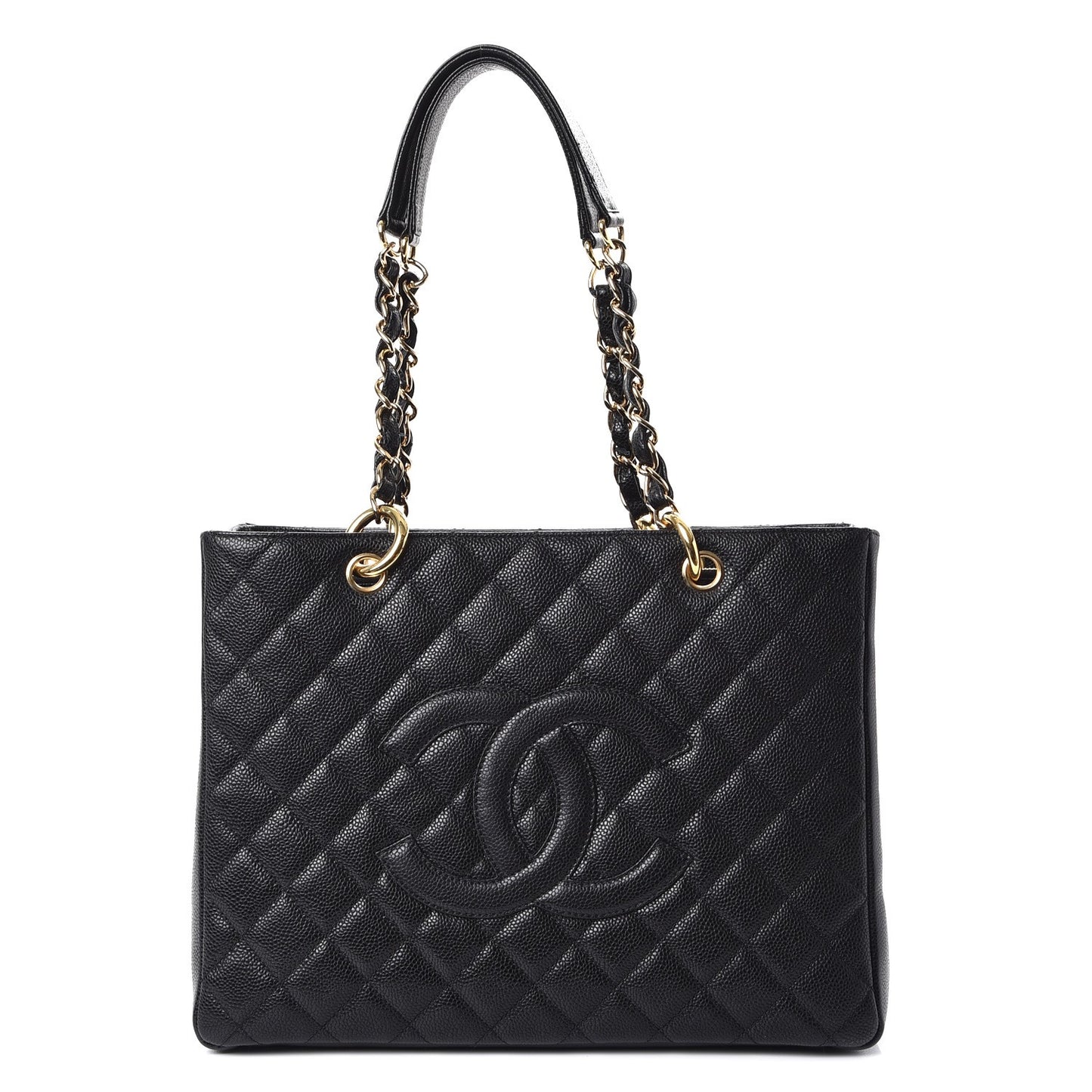 Caviar Quilted Grand Shopping Tote GST Black