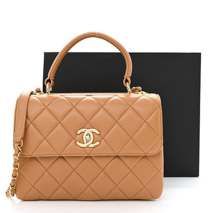 Chanel Lambskin Quilted Small Trendy CC Flap Dual Handle Bag Camel 11 of 11