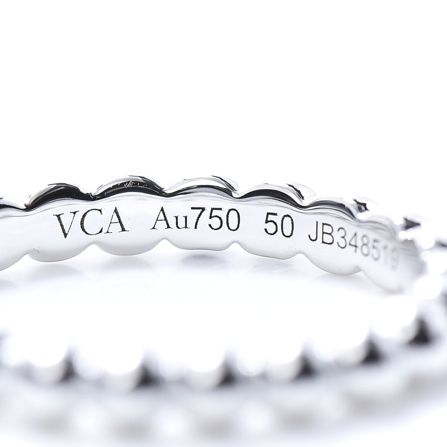 18K White Gold Medium Perlee Ring 50 5.25