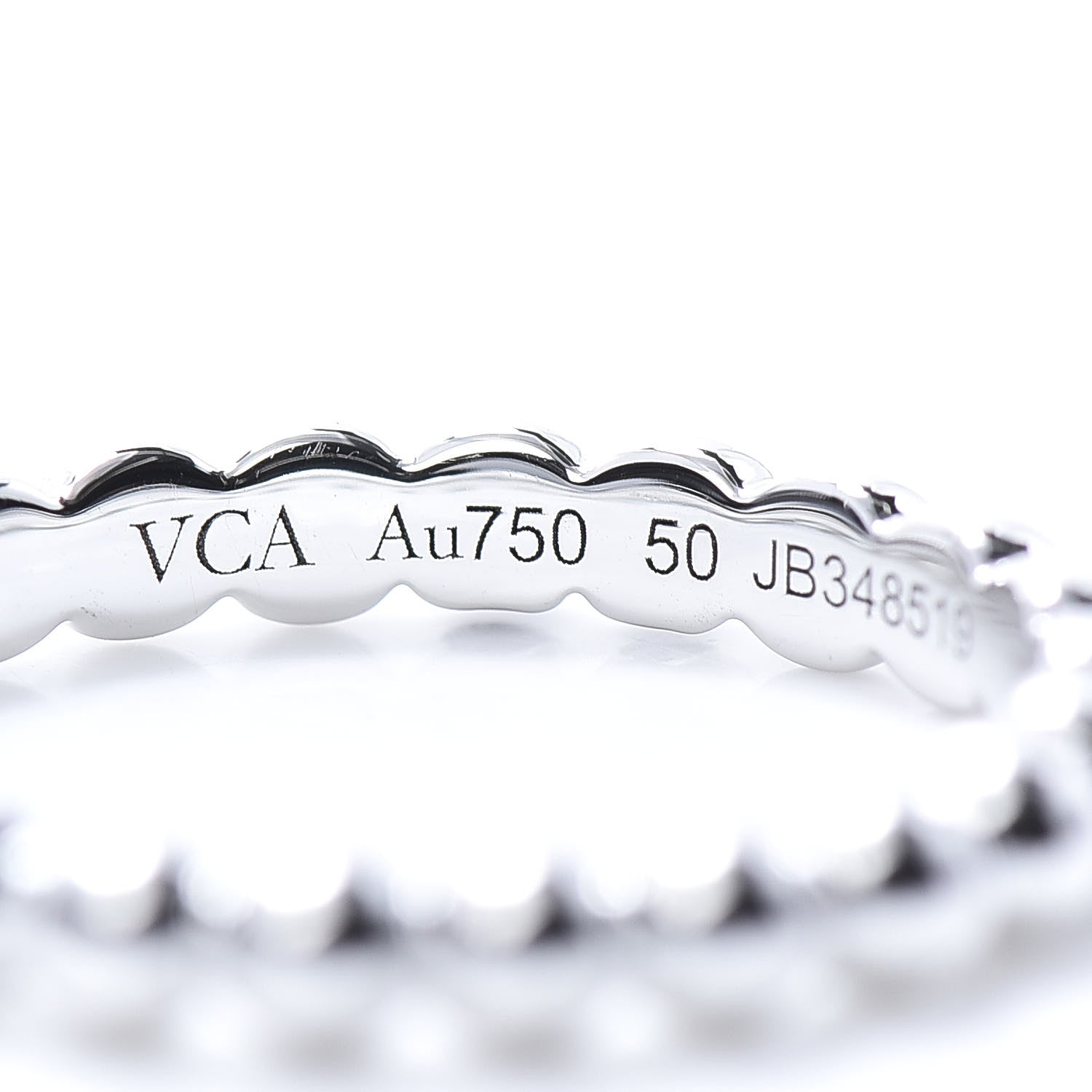 Van Cleef & Arpels 18K White Gold Medium Perlee Ring 50 5.25 4 of 6