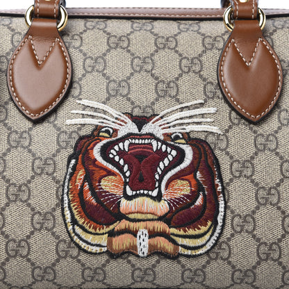 Gucci GG Supreme Monogram Embroidered Small Boston Brown 11 of 11