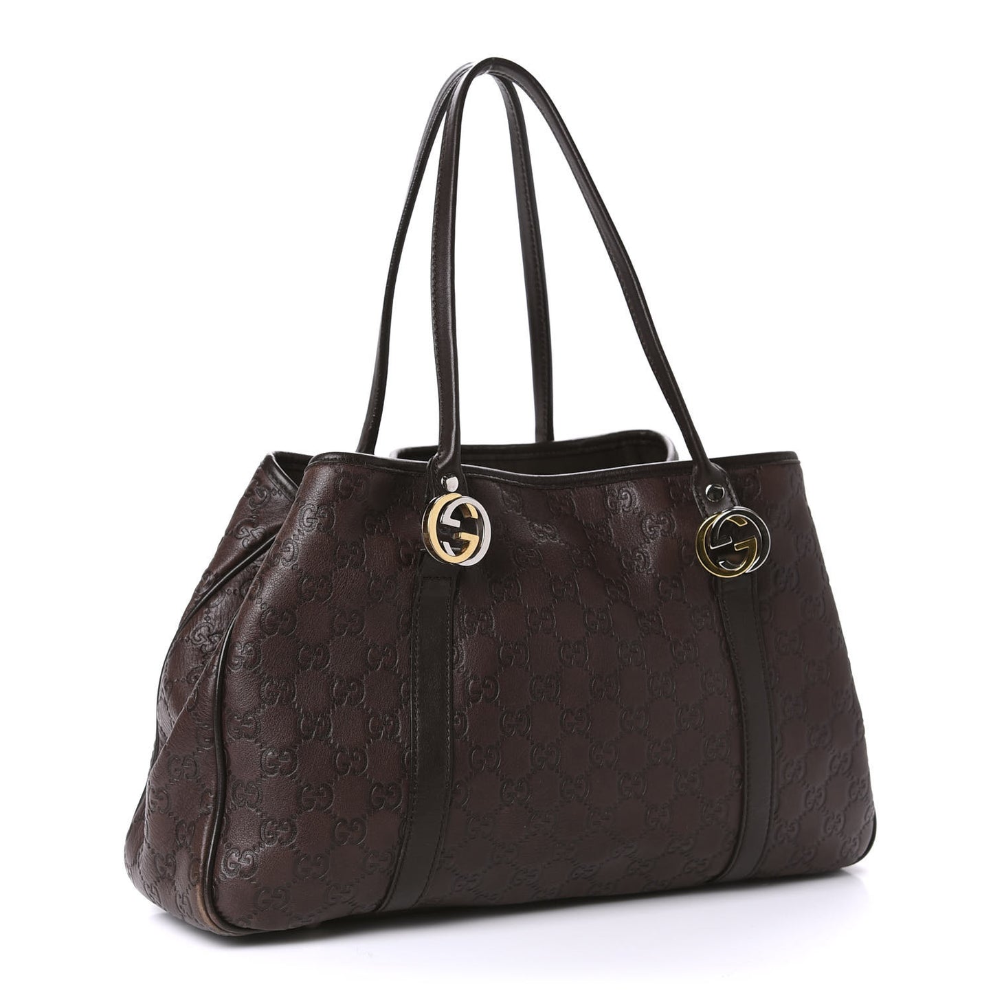 Guccissima Medium GG Twins Tote Dark Brown