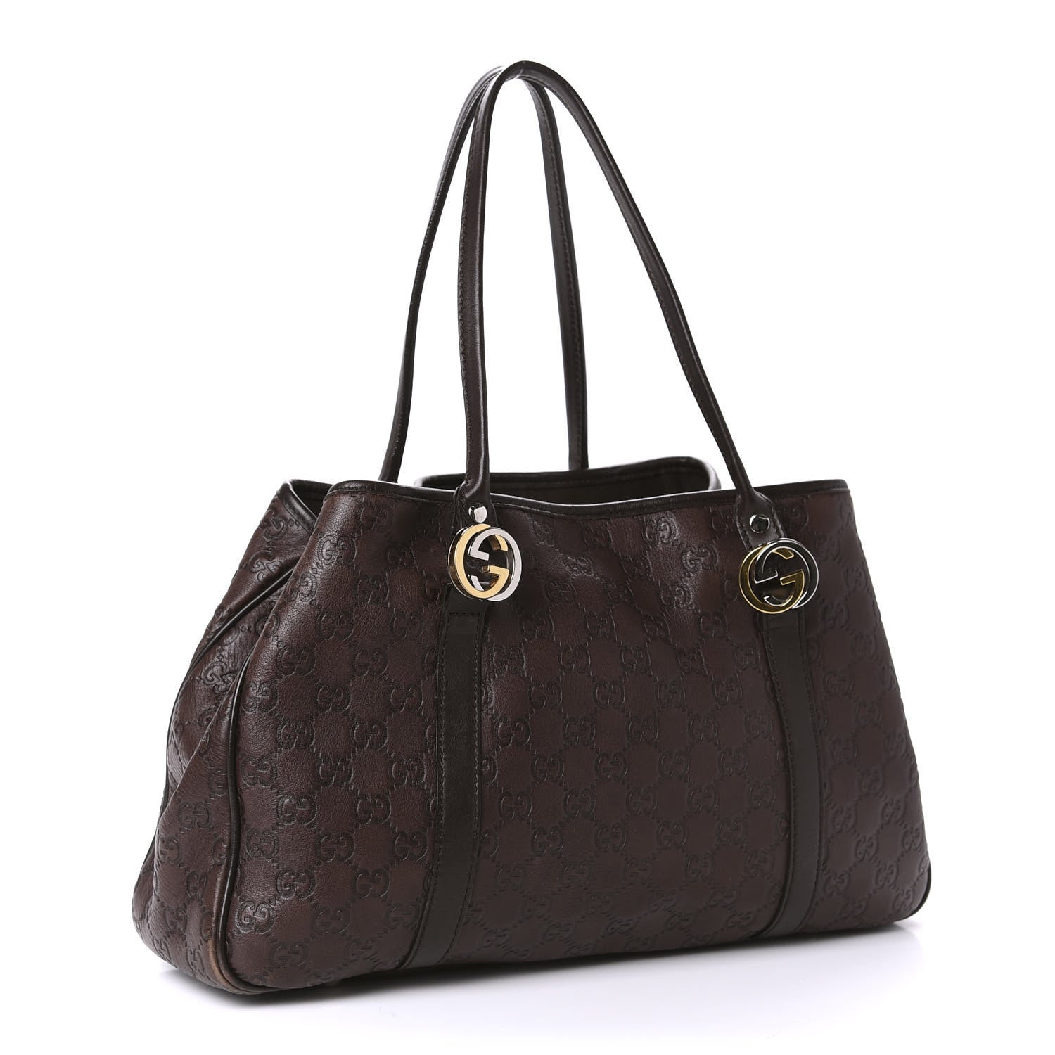 Gucci Guccissima Medium GG Twins Tote Dark Brown 3 of 10