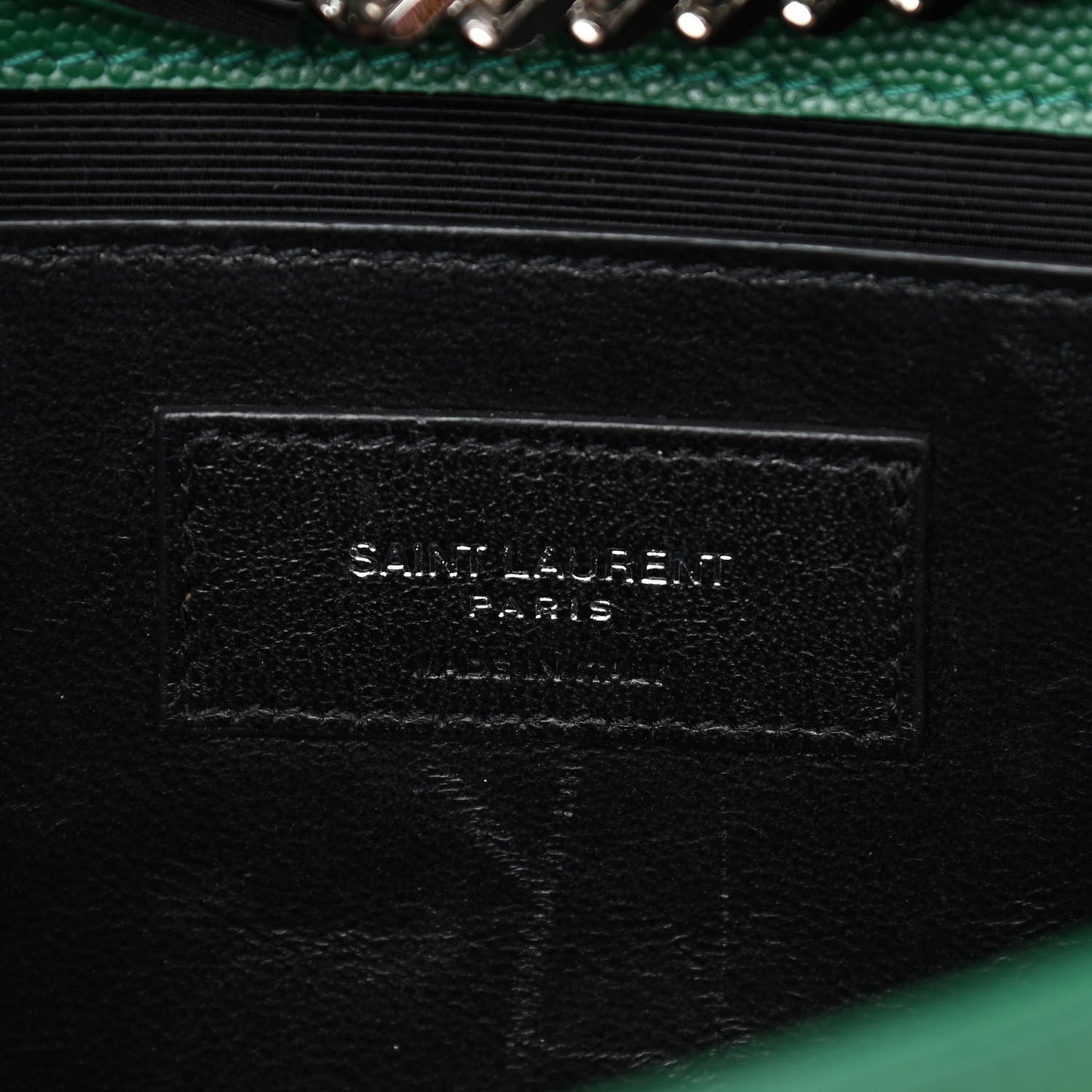 Grain De Poudre Calfskin Medium Classic Monogram Kate Tassel Satchel Green