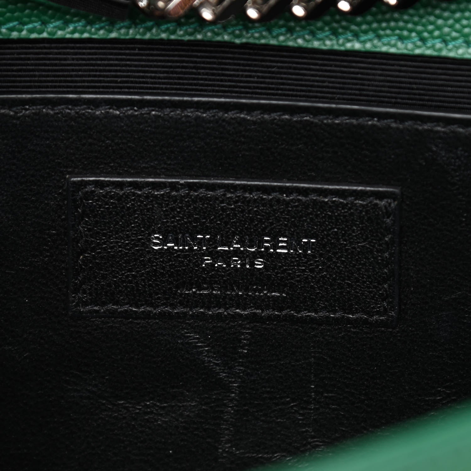Saint Laurent Grain De Poudre Calfskin Medium Classic Monogram Kate Tassel Satchel Green 10 of 10