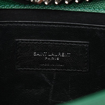 Saint Laurent Grain De Poudre Calfskin Medium Classic Monogram Kate Tassel Satchel Green 10 of 10