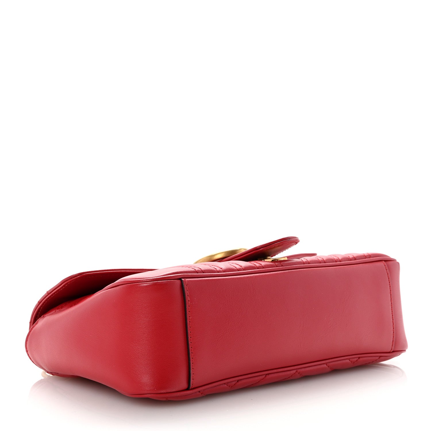 Gucci Calfskin Matelasse Small GG Marmont Shoulder Bag Hibiscus Red 4 of 10