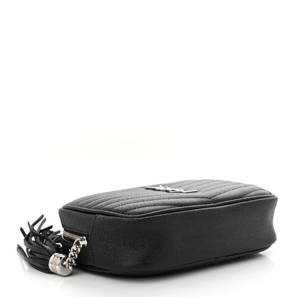 Saint Laurent Grain De Poudre Matelasse Monogram Mini Lou Camera Bag Black 4 of 10