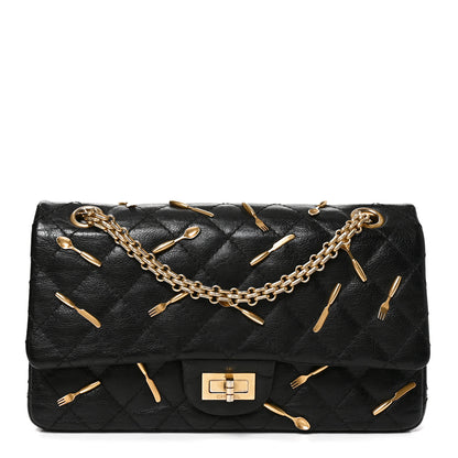 Chanel Calfskin Quilted Utensils Charms Brasserie 2.55 Reissue 225 Flap Black 1 of 10