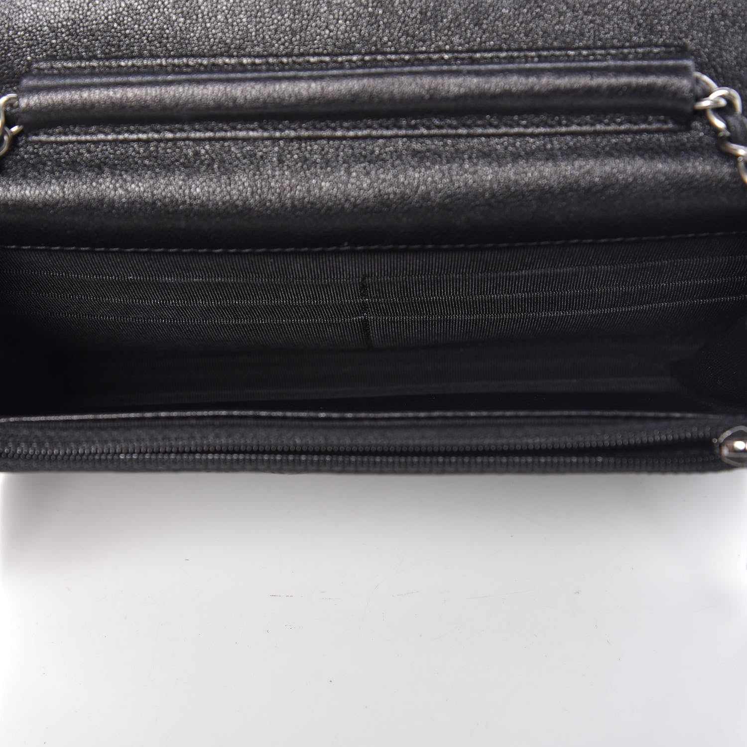 Chanel Perforated Lambskin Quilted Wallet On Chain WOC Black 5 of 11