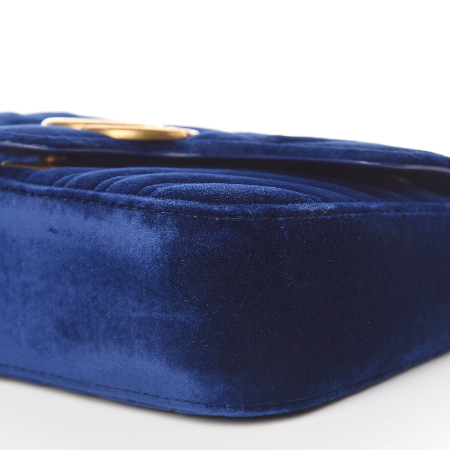 Velvet Matelasse Mini GG Marmont Shoulder Bag Cobalt Blue