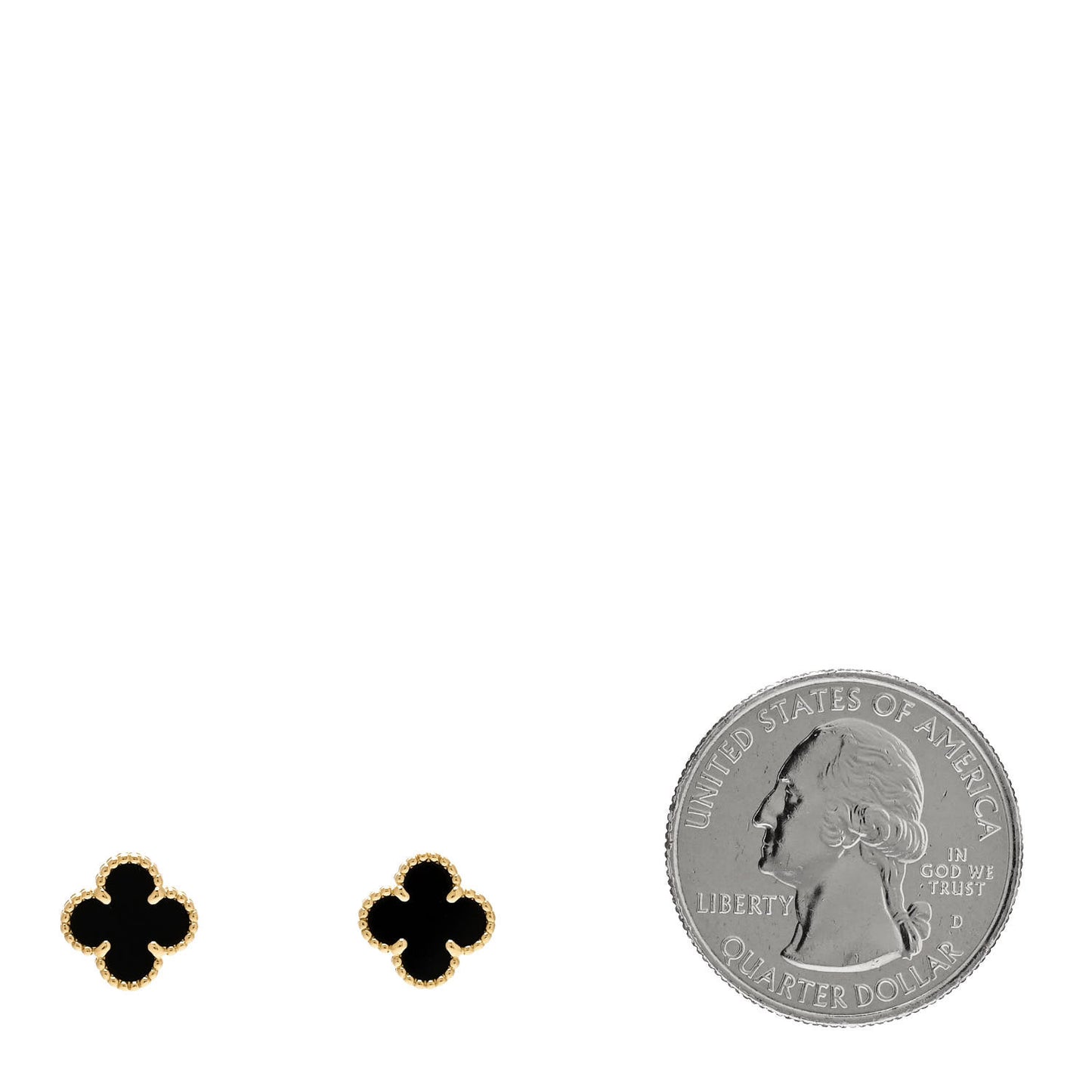 18K Yellow Gold Black Onyx Sweet Alhambra Earrings