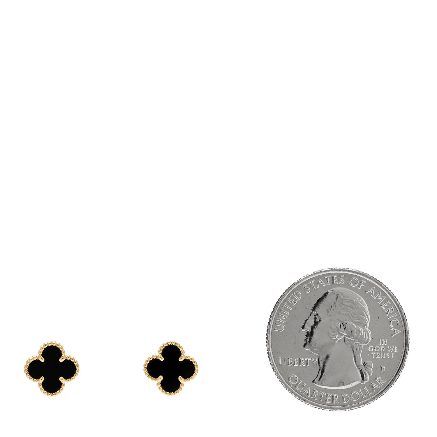 Van Cleef & Arpels 18K Yellow Gold Black Onyx Sweet Alhambra Earrings 2 of 5