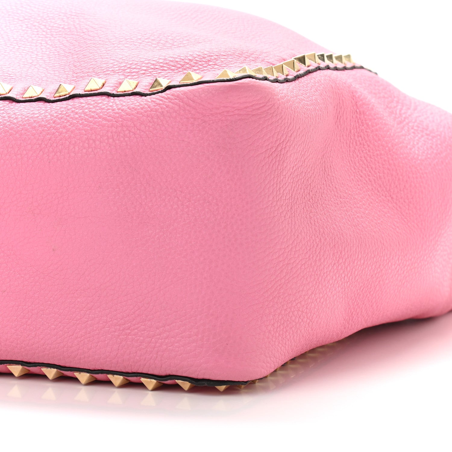 Valentino Garavani Grained Calfskin Medium Rockstud Reversible Tote Army Green Pink 16 of 16
