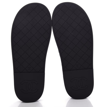 Chanel Lambskin Quilted CC Mules Sandals 41 Black 6 of 11