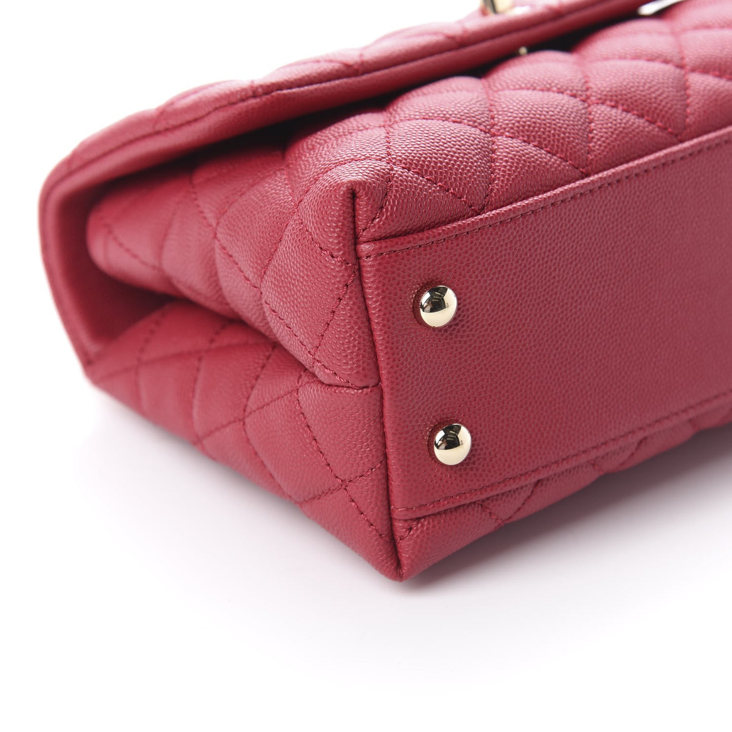 Caviar Quilted Mini Coco Handle Flap Dark Pink
