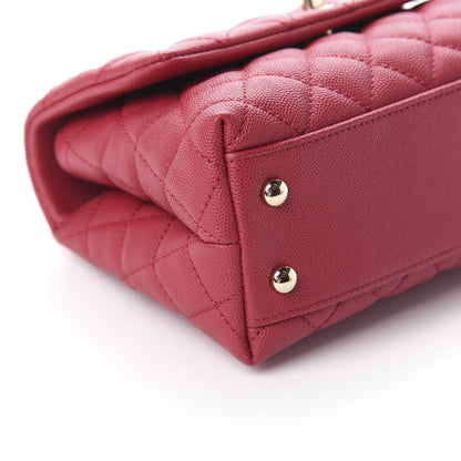 Chanel Caviar Quilted Mini Coco Handle Flap Dark Pink 5 of 9