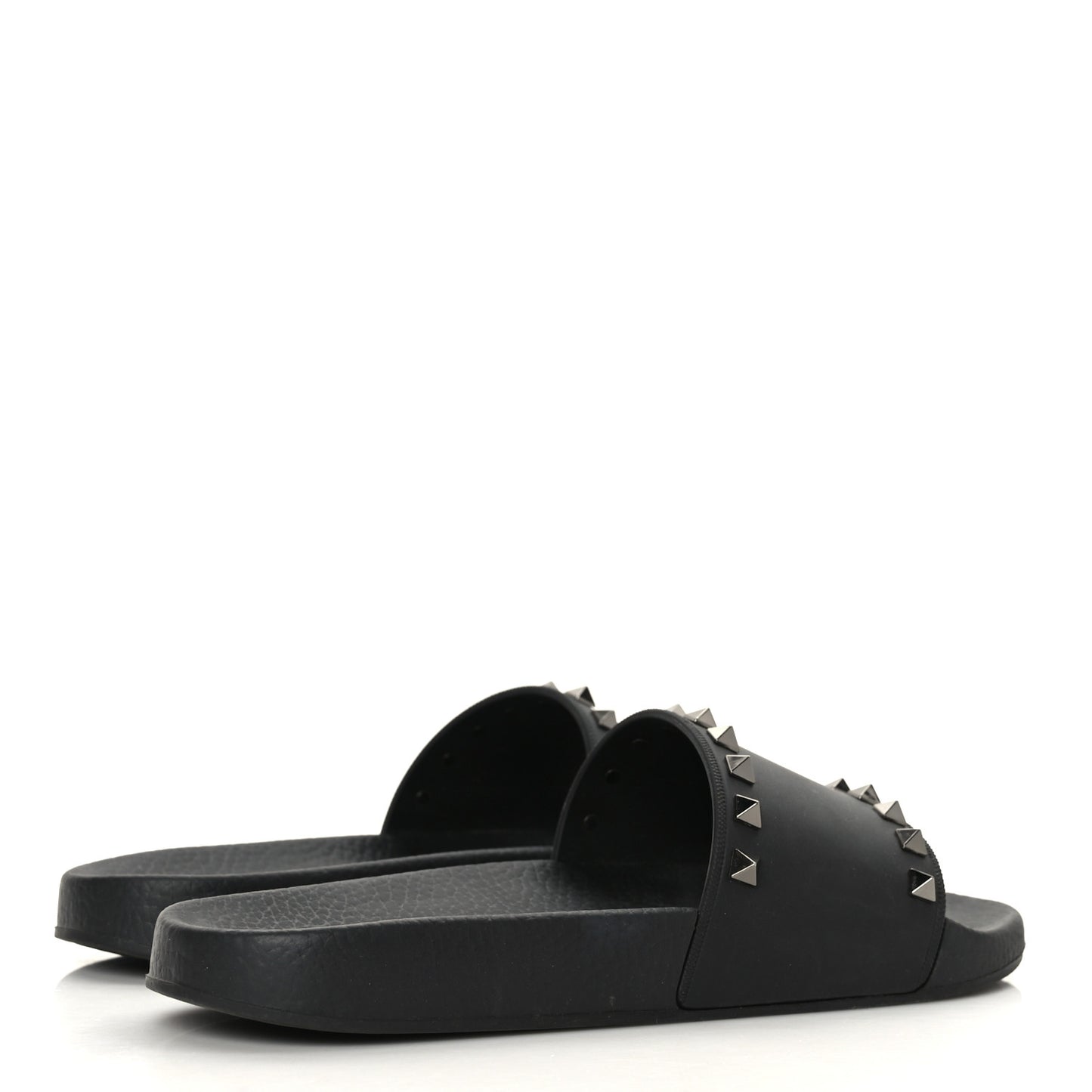 Rubber Rockstud Slide Sandals 39 Black