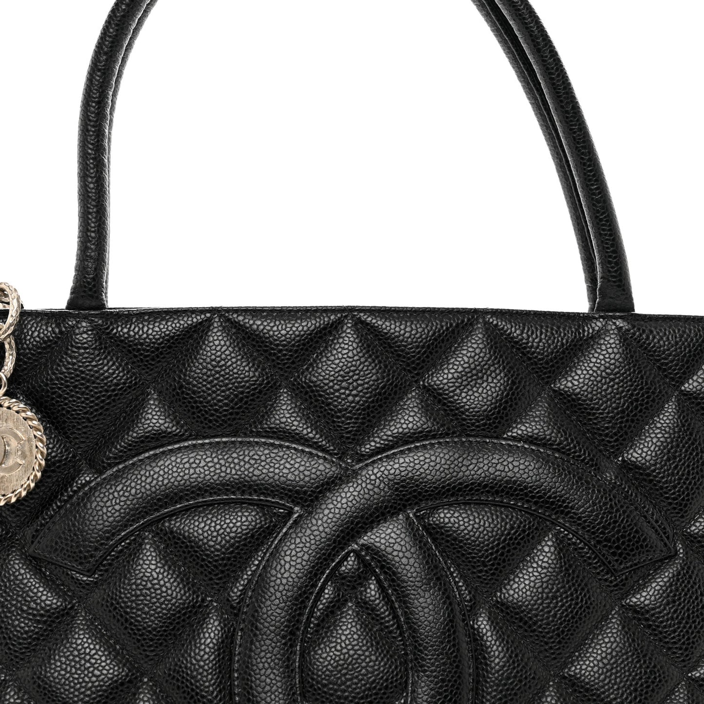 Caviar Quilted Medallion Tote Black