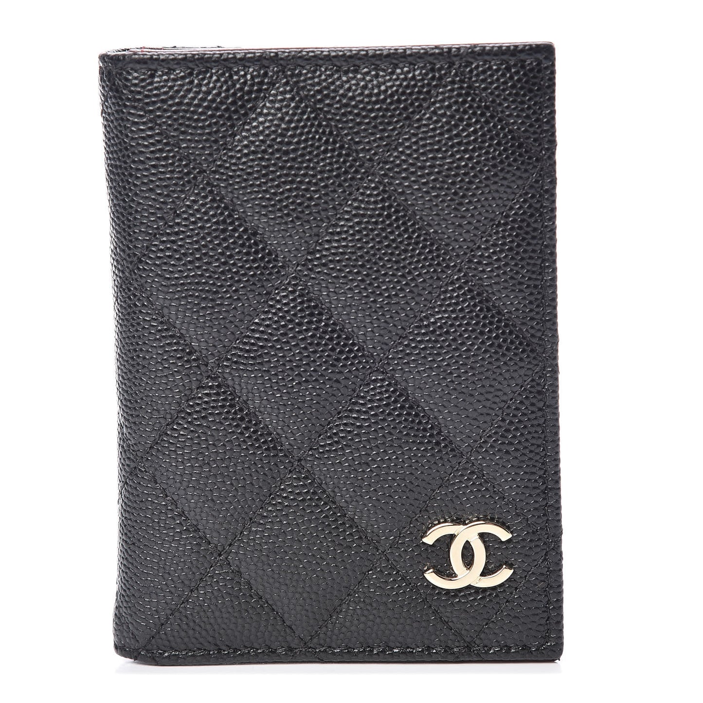 Caviar Quilted Card Holder Wallet Black