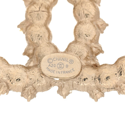 Chanel Pearl Crystal CC Stud Earrings Gold 4 of 4