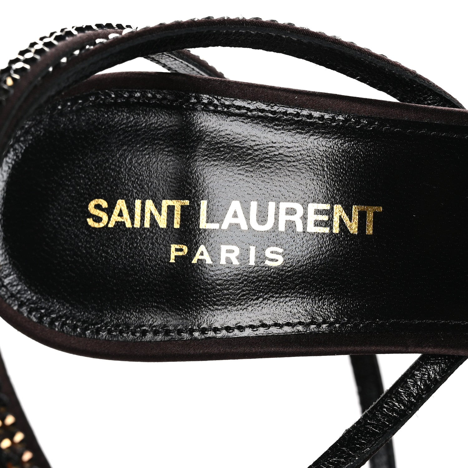 Saint Laurent Satin Crystal Ava 105 Sandals 38.5 Amaranth 7 of 8