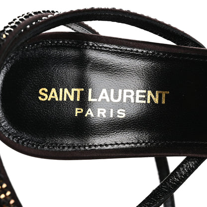 Saint Laurent Satin Crystal Ava 105 Sandals 38.5 Amaranth 7 of 8