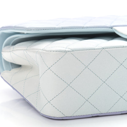 Chanel Perforated Lambskin Quilted Medium Double Flap Light Blue Light Purple White 9 of 11