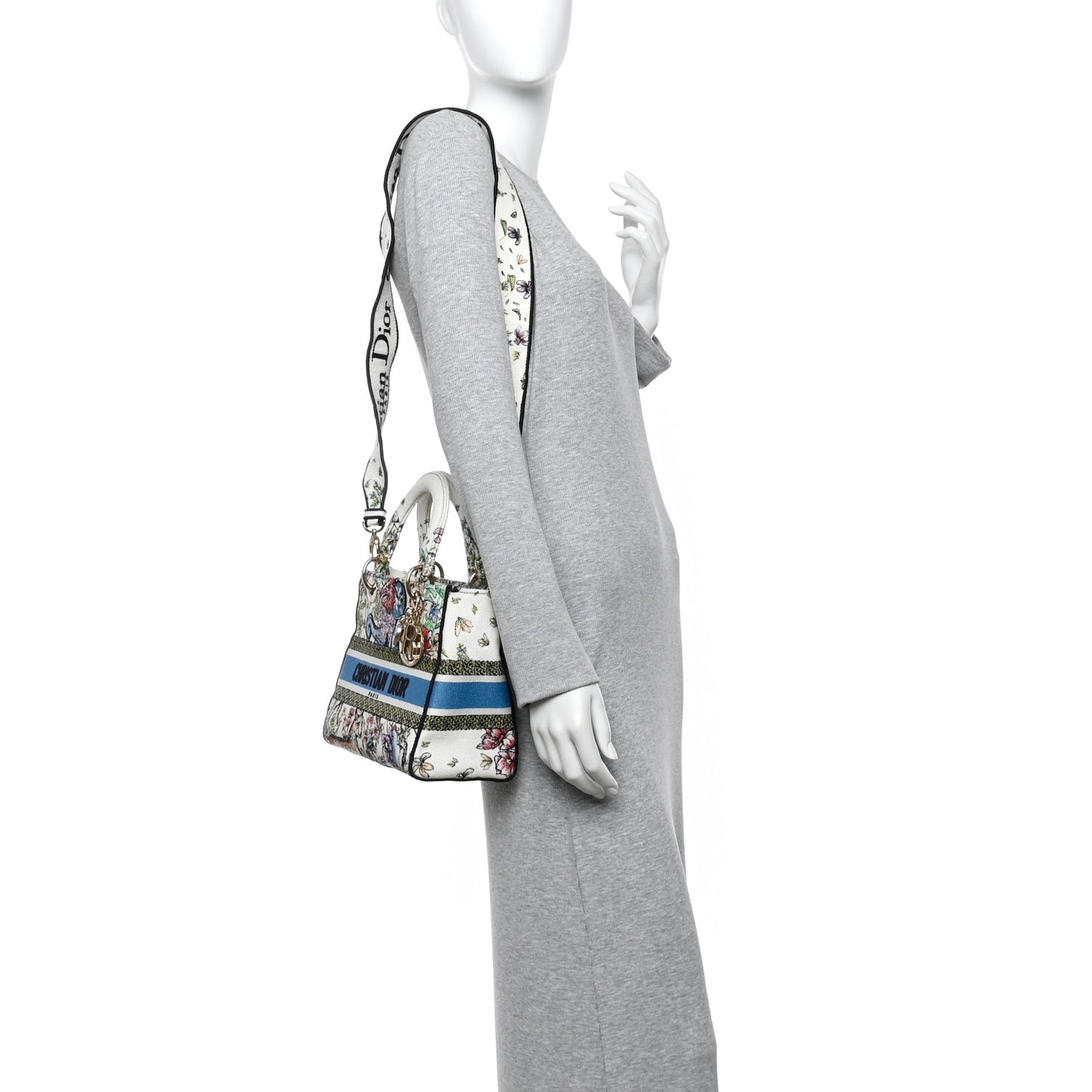 Canvas D-Constellation Embroidered Medium Lady D-Lite Latte Multicolor