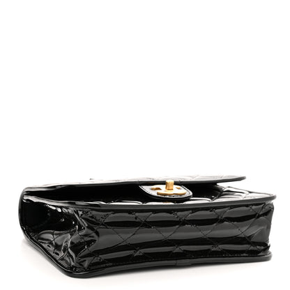 Chanel Patent Quilted Small School Memory Top Handle Flap Black 4 of 11