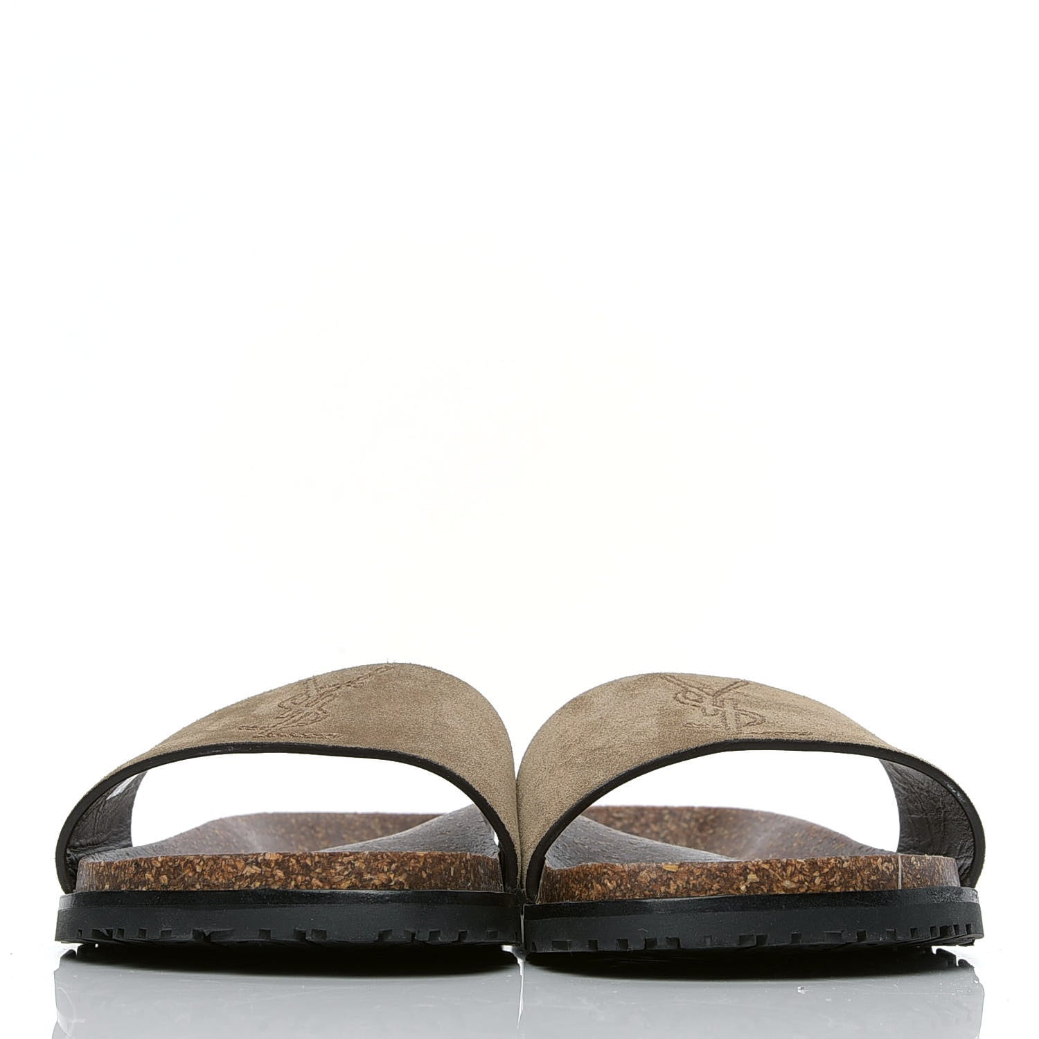 Saint Laurent Suede Joan Slide Sandals 40.5 Brown 2 of 4