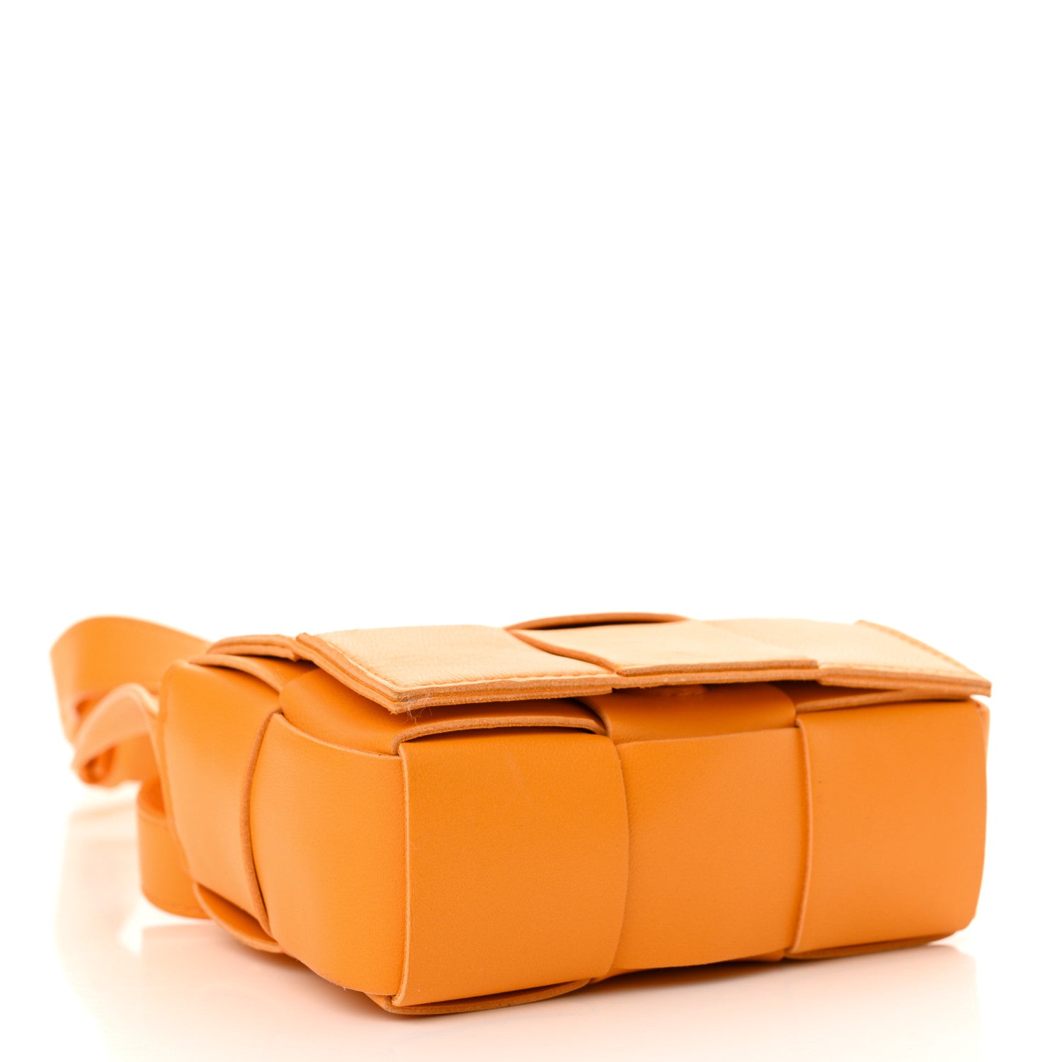 Bottega Veneta Lambskin Maxi Intrecciato Extra Mini Cassette Crossbody Bag Tangerine 4 of 10