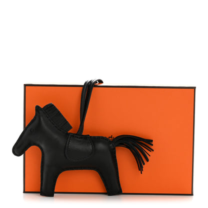 Hermes Milo Lambskin Grigri Rodeo Horse Bag Charm MM So Black 5 of 5