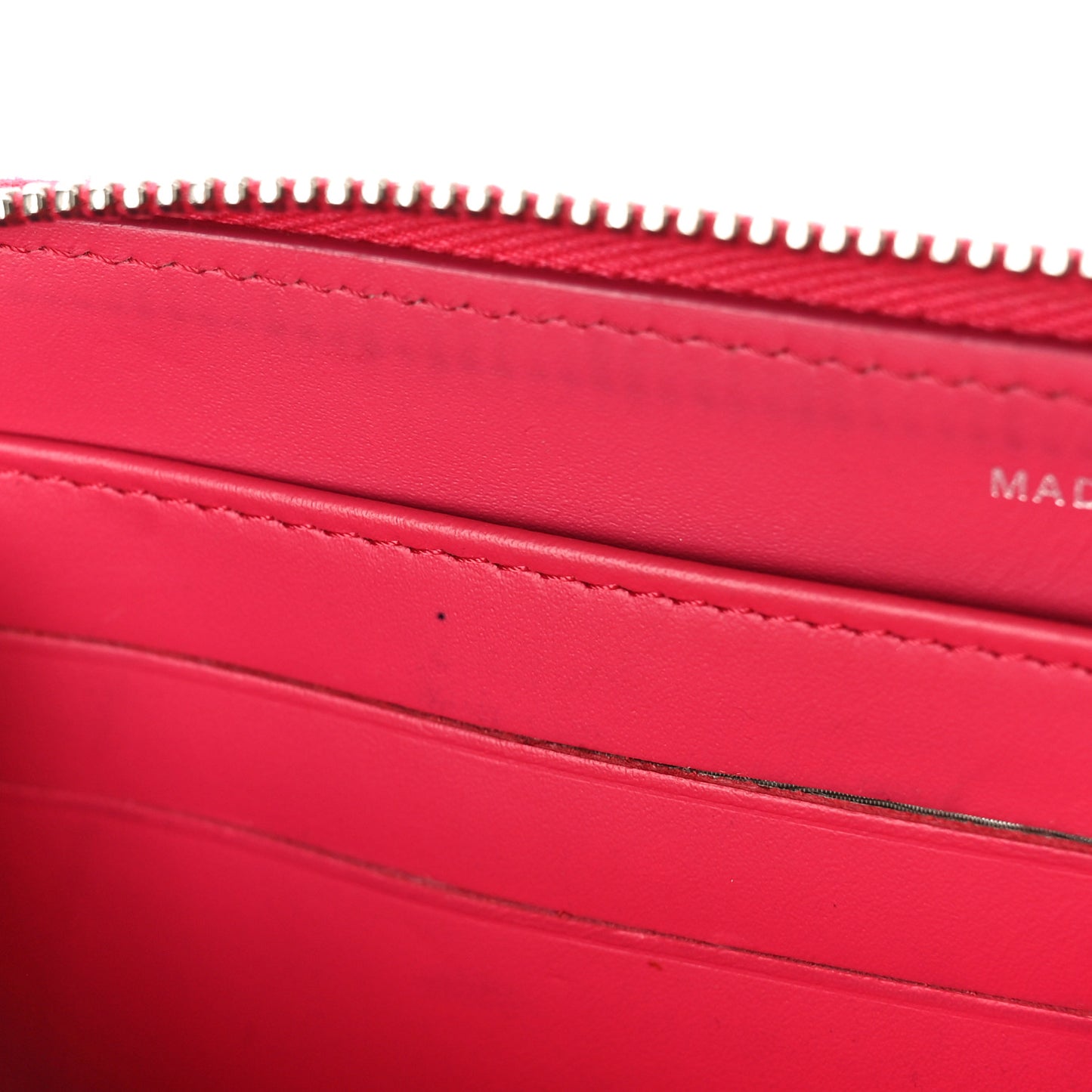 Patent Quilted Double Stitched Zip Around Wallet Pink