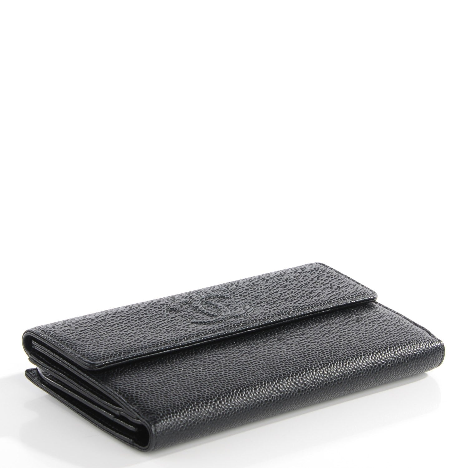 Chanel Caviar CC Long Flap Wallet Black 4 of 9