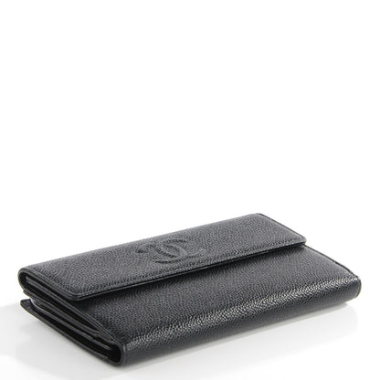 Chanel Caviar CC Long Flap Wallet Black 4 of 9