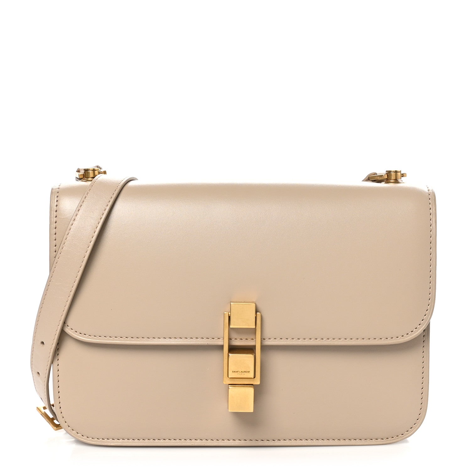 Saint Laurent Smooth Calfskin Le Carre Satchel Dark Beige 1 of 10