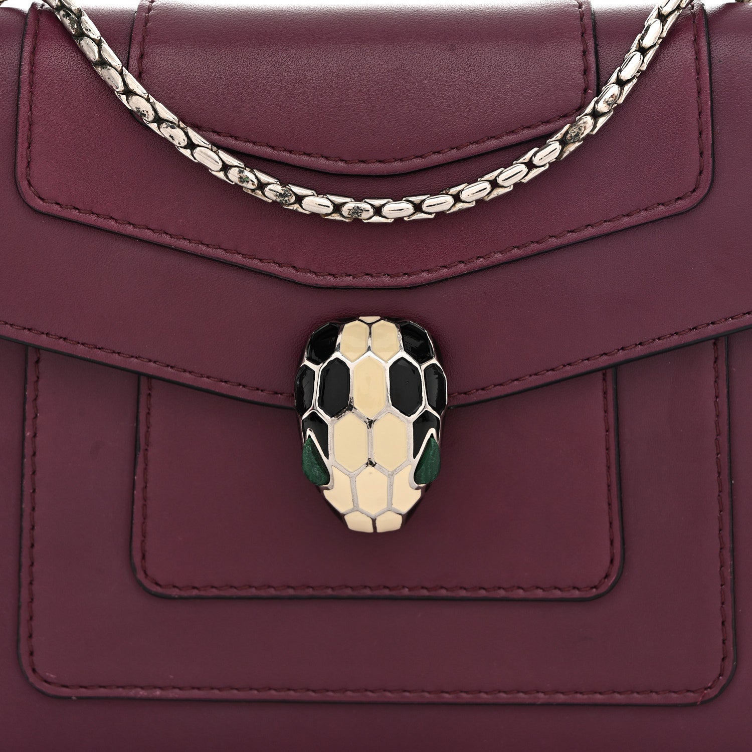 Bulgari Calfskin Small Serpenti Forever Snake Strap Crossbody Bag Purple 9 of 14