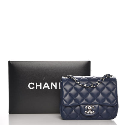 Chanel Lambskin Quilted Mini Square Flap Navy 8 of 8