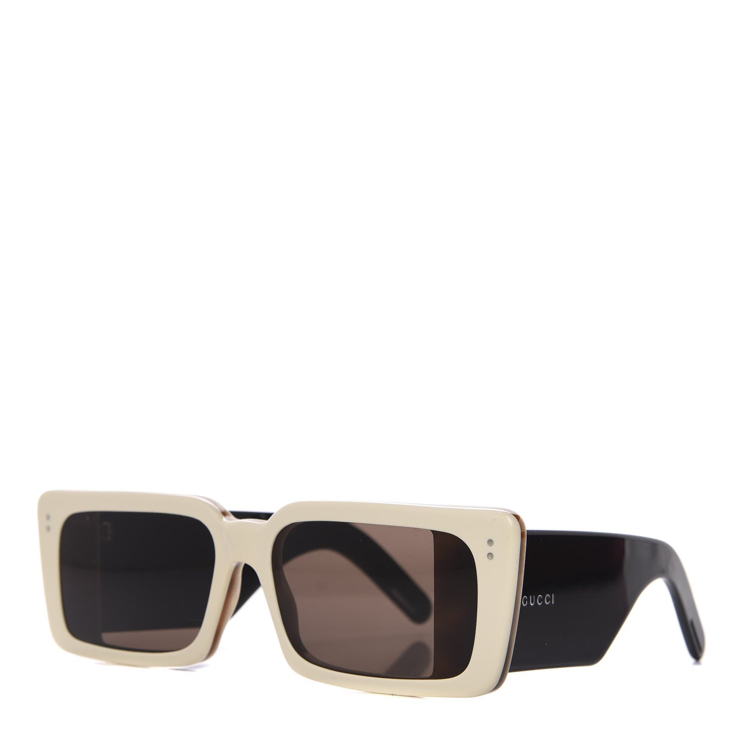 Gucci Acetate Rectangular Flap GG0543S Sunglasses White Black 1 of 10
