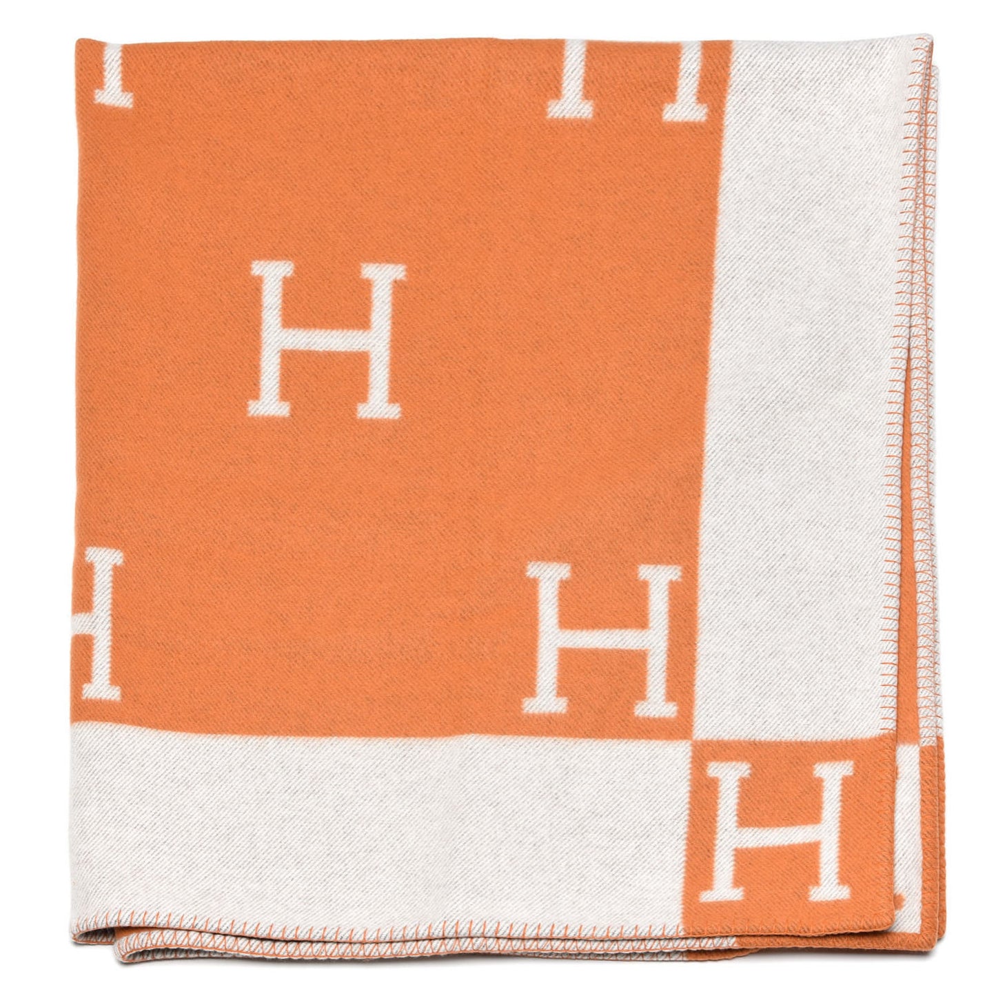 Wool Cashmere Signature Classic Avalon Blanket Ecru Potiron