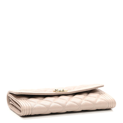 Chanel Caviar Quilted Large Boy Gusset Flap Wallet Beige 4 of 10