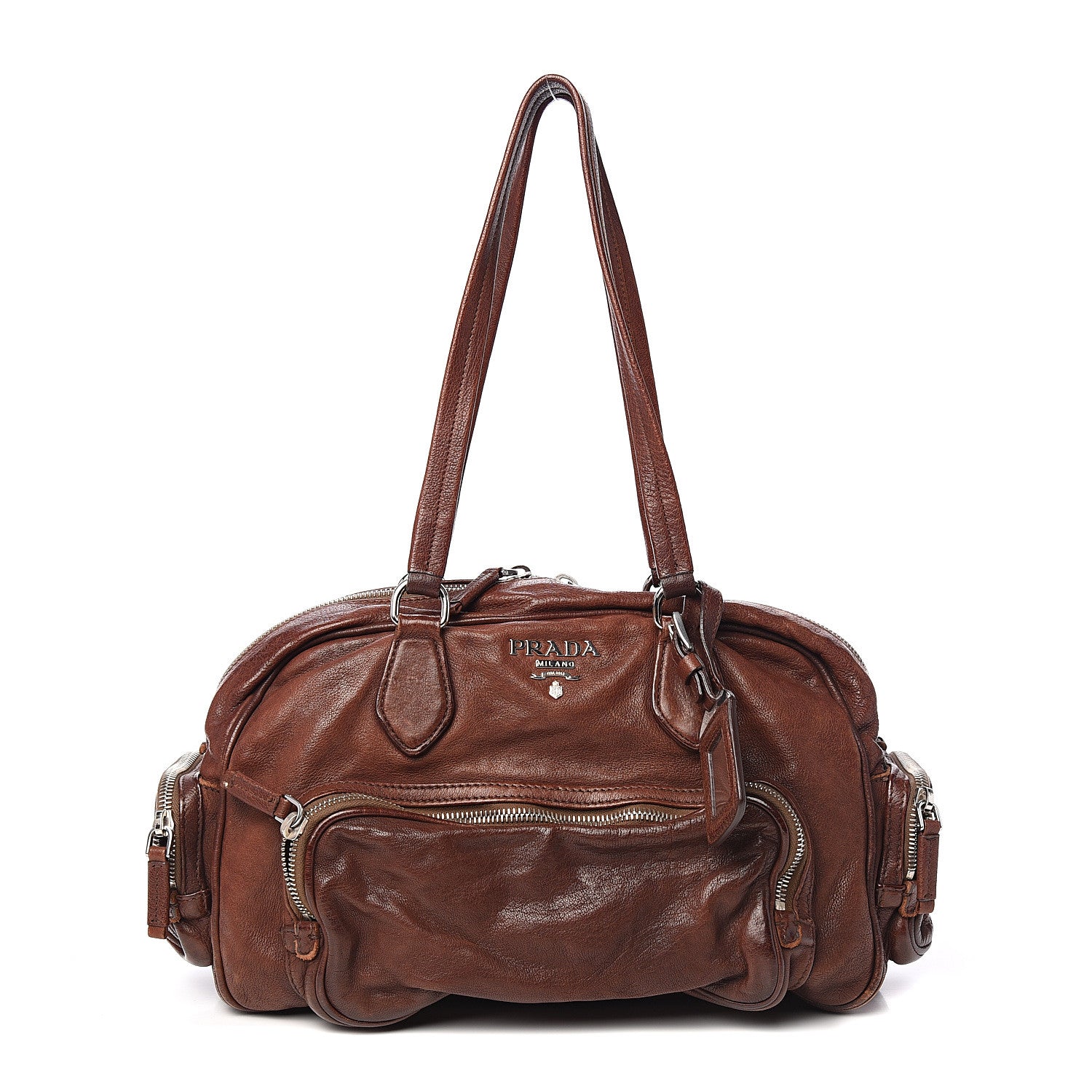 Prada Soft Calf Shoulder Bag Bruciato 1 of 9