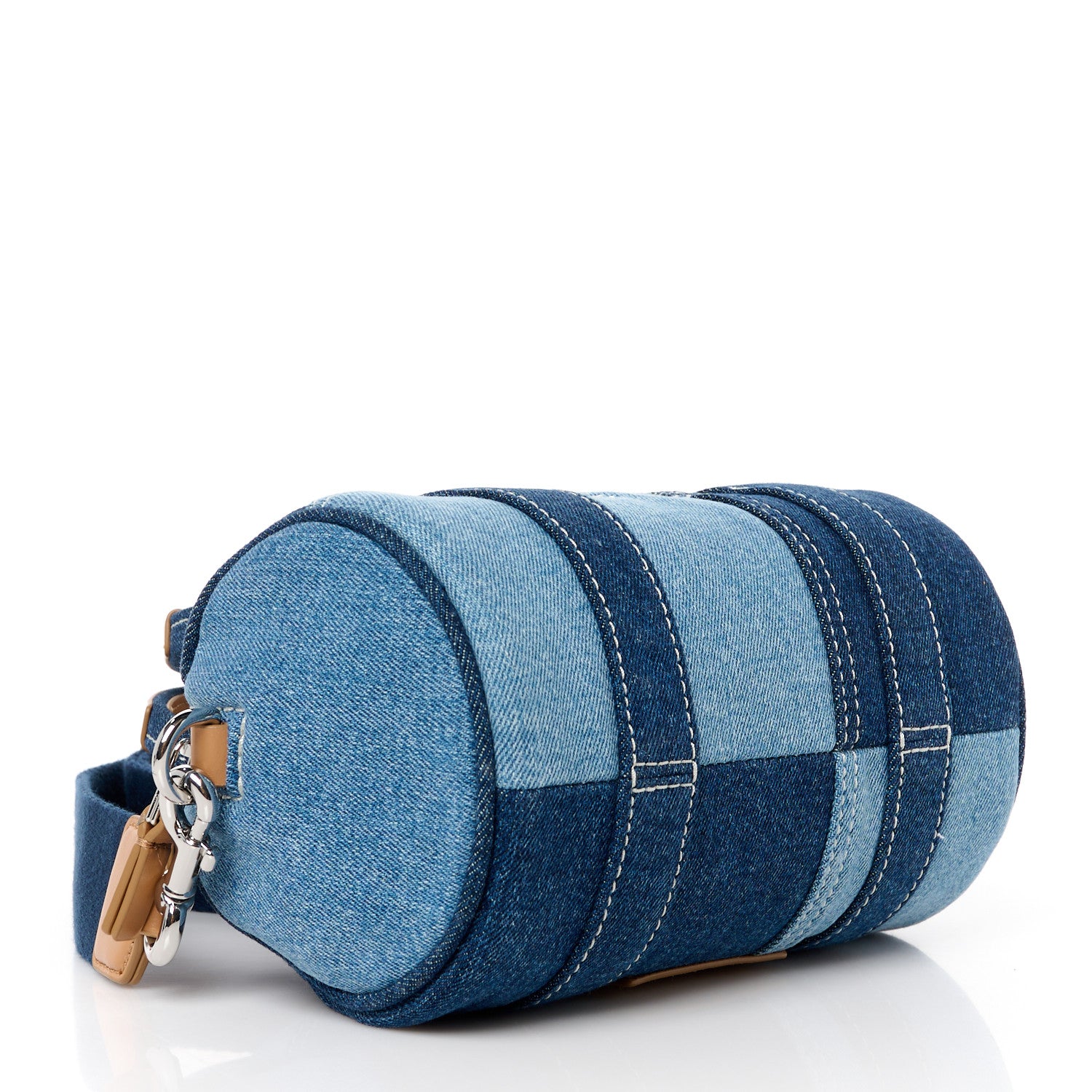 Marc Jacobs Denim Patchwork The Mini Duffle Bag Blue 4 of 11