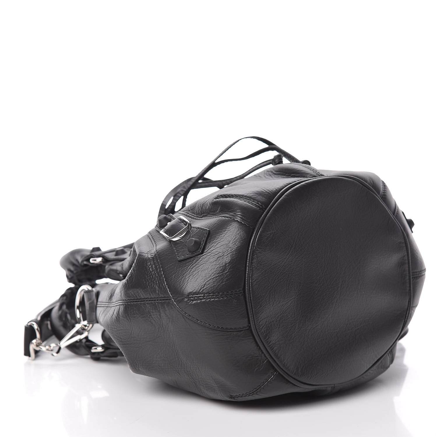 Balenciaga Matte Goatskin Rubber Covered Classic Hardware Mini Pompon Black 4 of 9