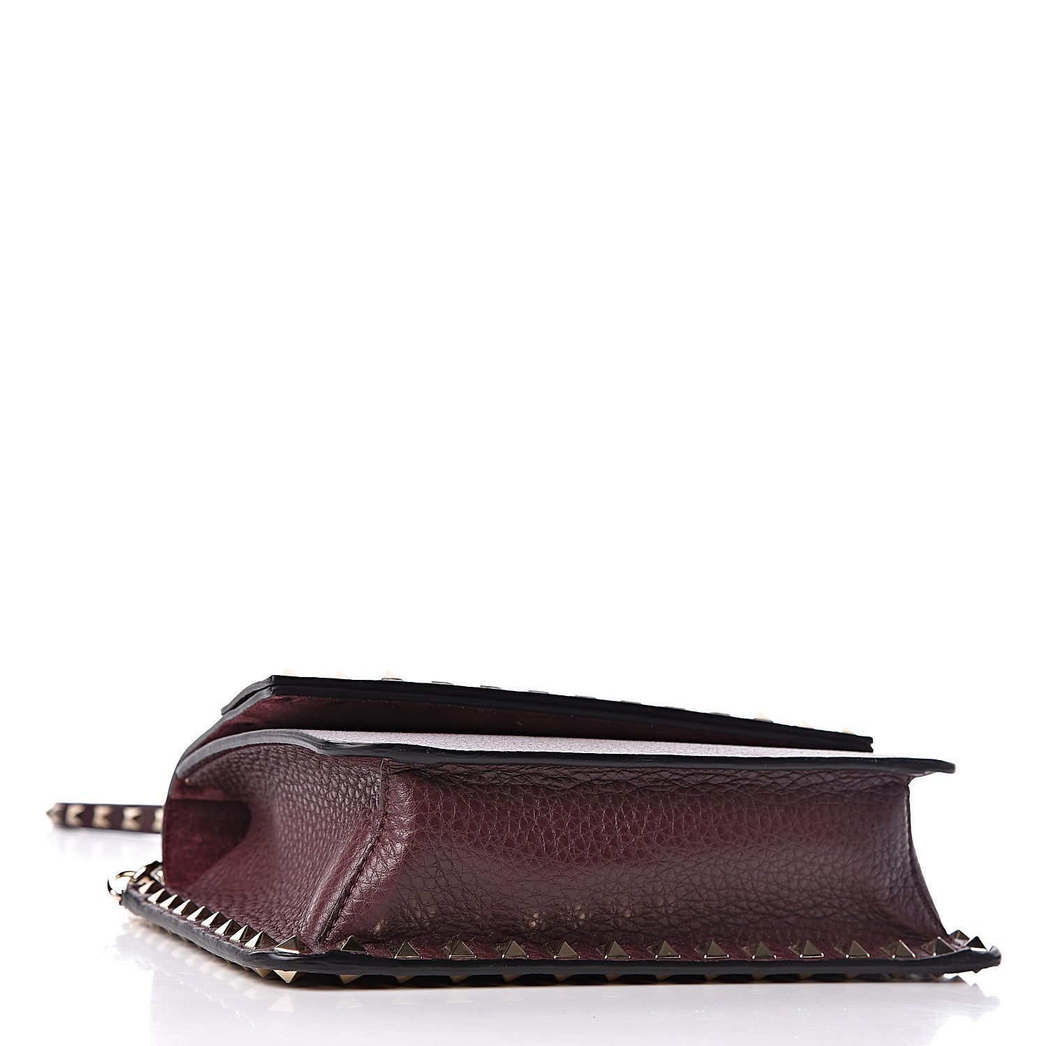 Valentino Garavani Pebbled Calfskin Rockstud Side Slip Crossbody Rubin 4 of 9