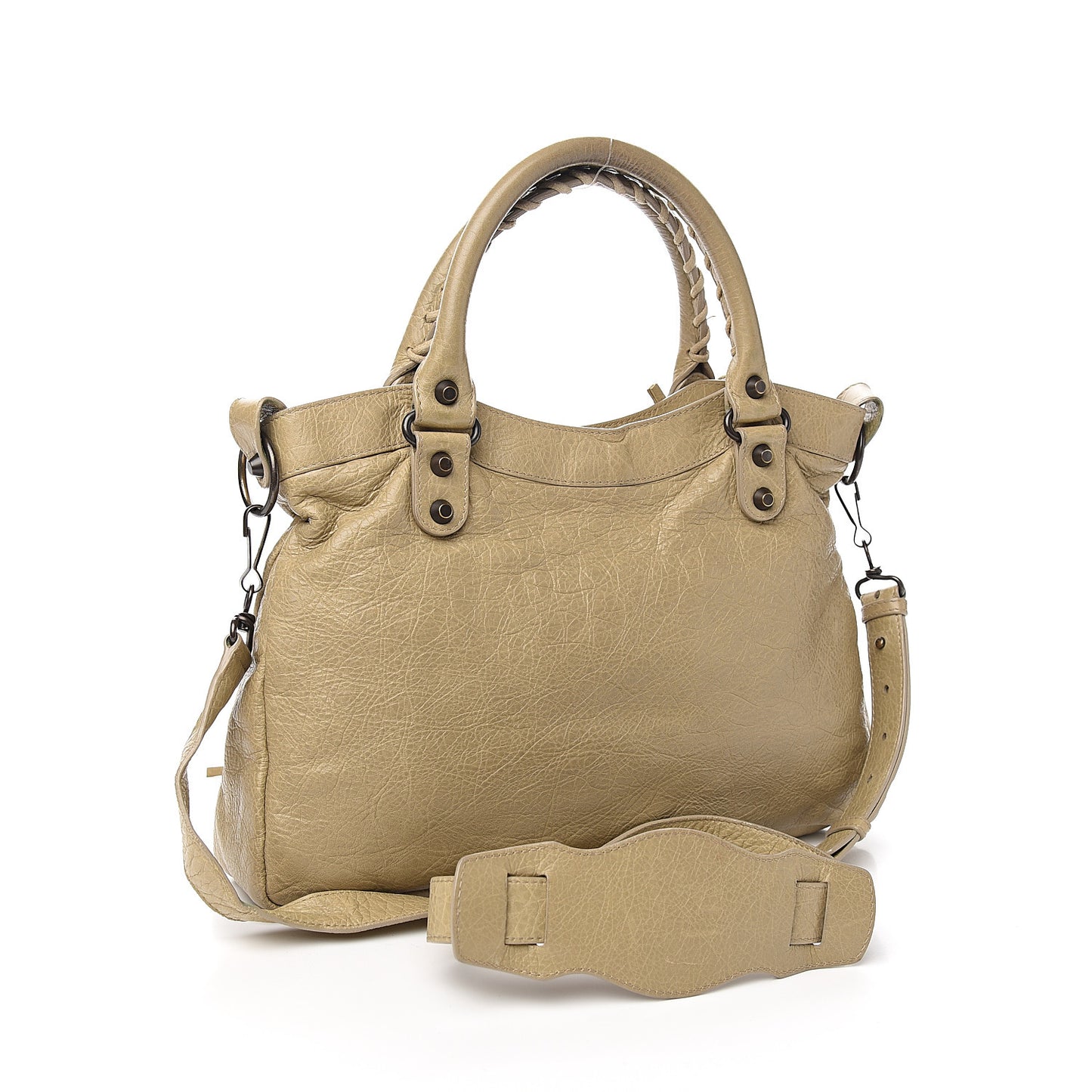 Agneau Giant 12 Rose Gold Hardware Town Latte Beige